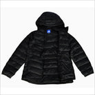 Black hooded puffer jacket for women plus size 1X-6X packable down outerwear