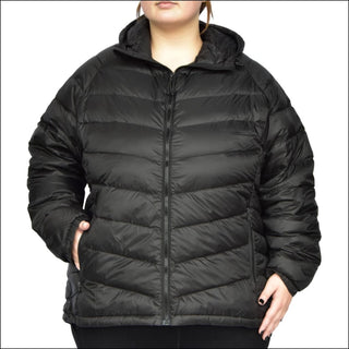 Snow Country Outerwear Women’s Plus Size Packable Down Jacket Hooded 1X-6X - 1X / Black - Women’s Plus Size