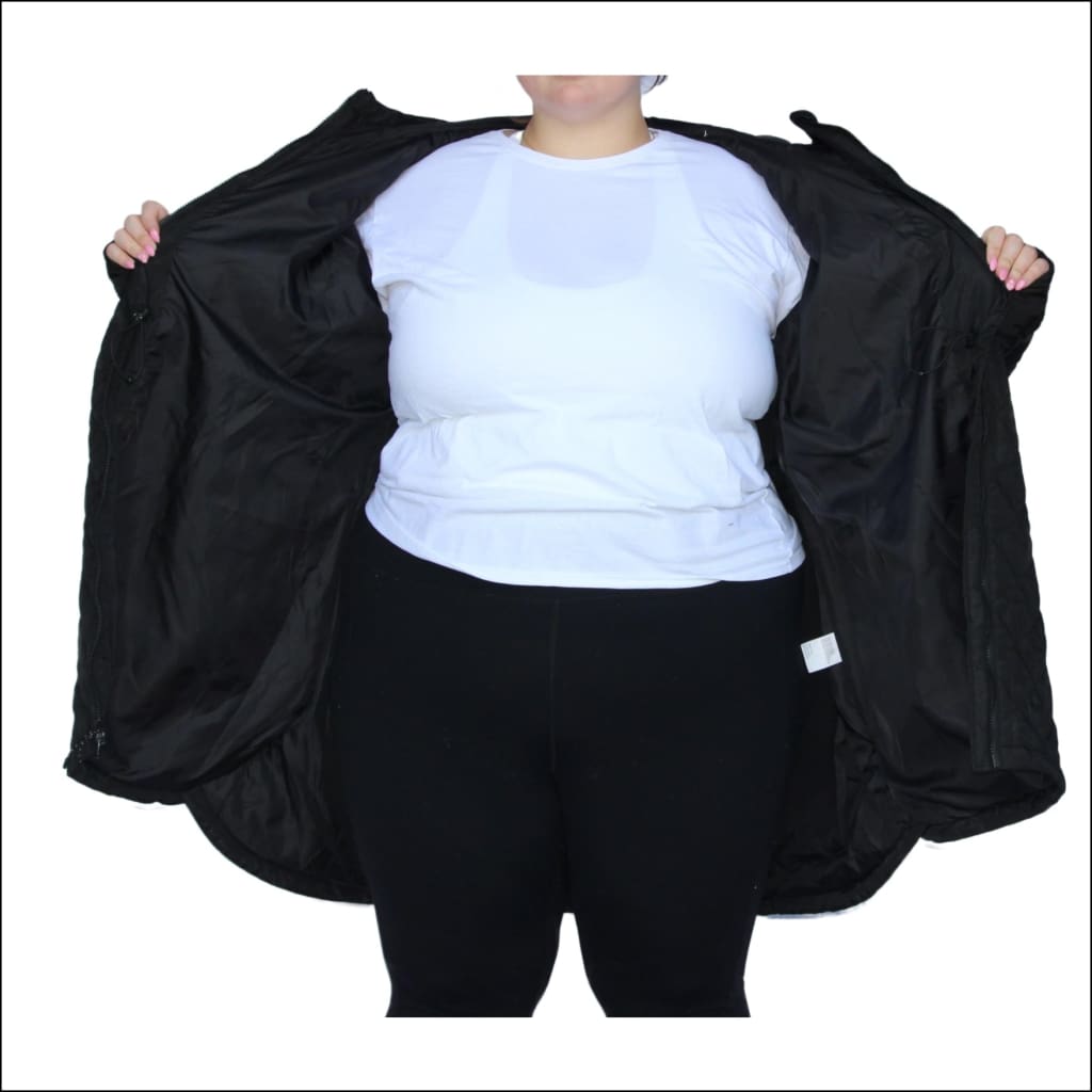 Women's plus size black quilted jacket hotsell