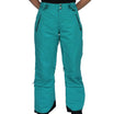 Turquoise snow pants from Snow Country Outerwear for women in ski and snowboarding gear