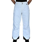 White snow pants from Snow Country Outerwear for women, insulated ski and snowboard pants
