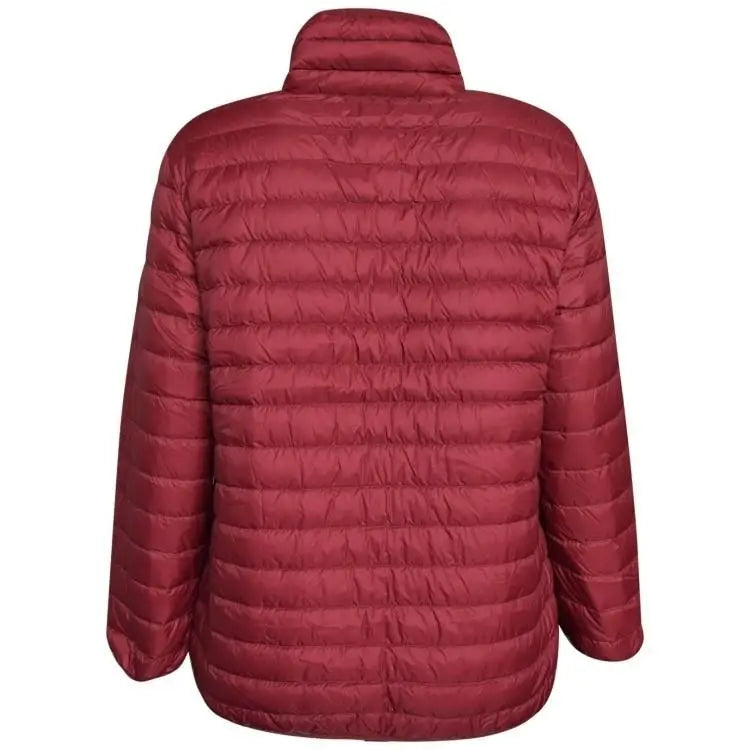 Maroon quilted puffer jacket from Sportcaster Women’s Plus Size Packable Down Jacket 1X CLEARANCE