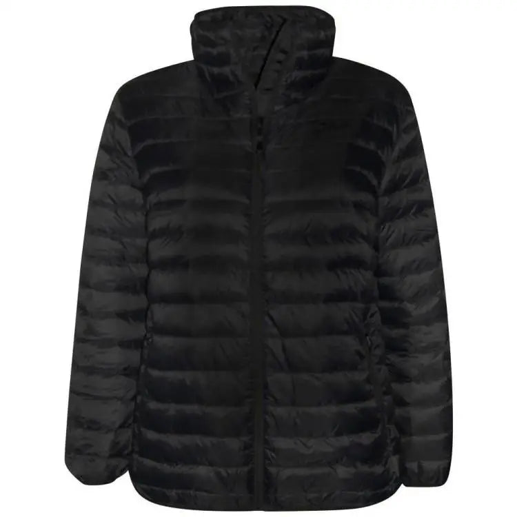 Black puffer jacket from Sportcaster Women’s Plus Size Packable Down Jacket 1X CLEARANCE