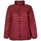 Maroon quilted puffer jacket from Sportcaster Women’s Plus Size Packable Down Jacket 1X CLEARANCE
