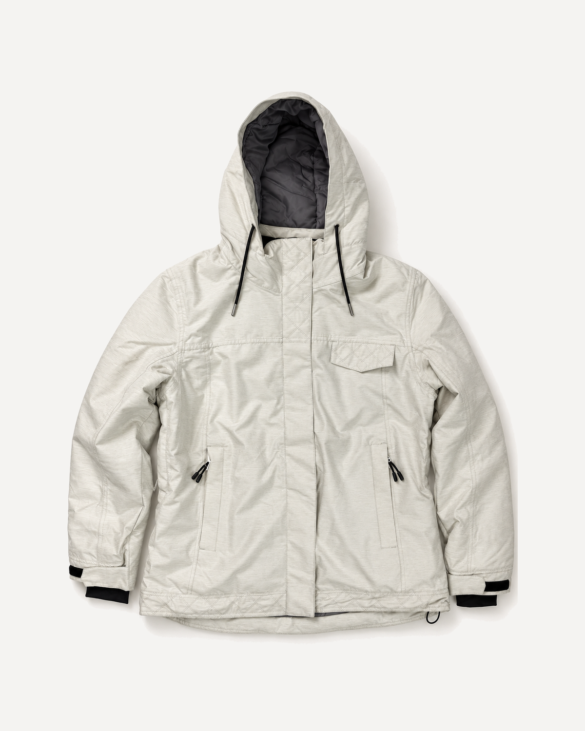 Soap Stone Sugarcoat women's plus size insulated snow jacket, sizes 1X to 6X, flat lay, front