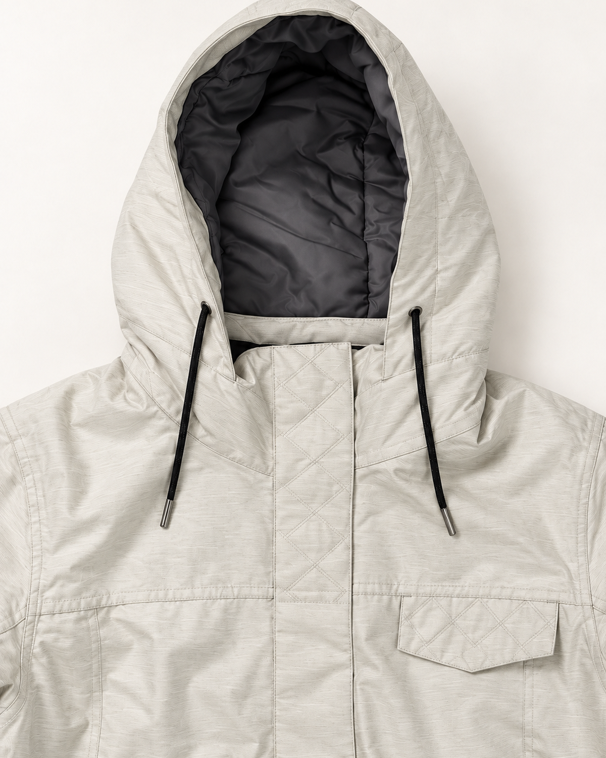 Soap Stone Sugarcoat women's plus size insulated snow jacket, sizes 1X to 6X, hood detail