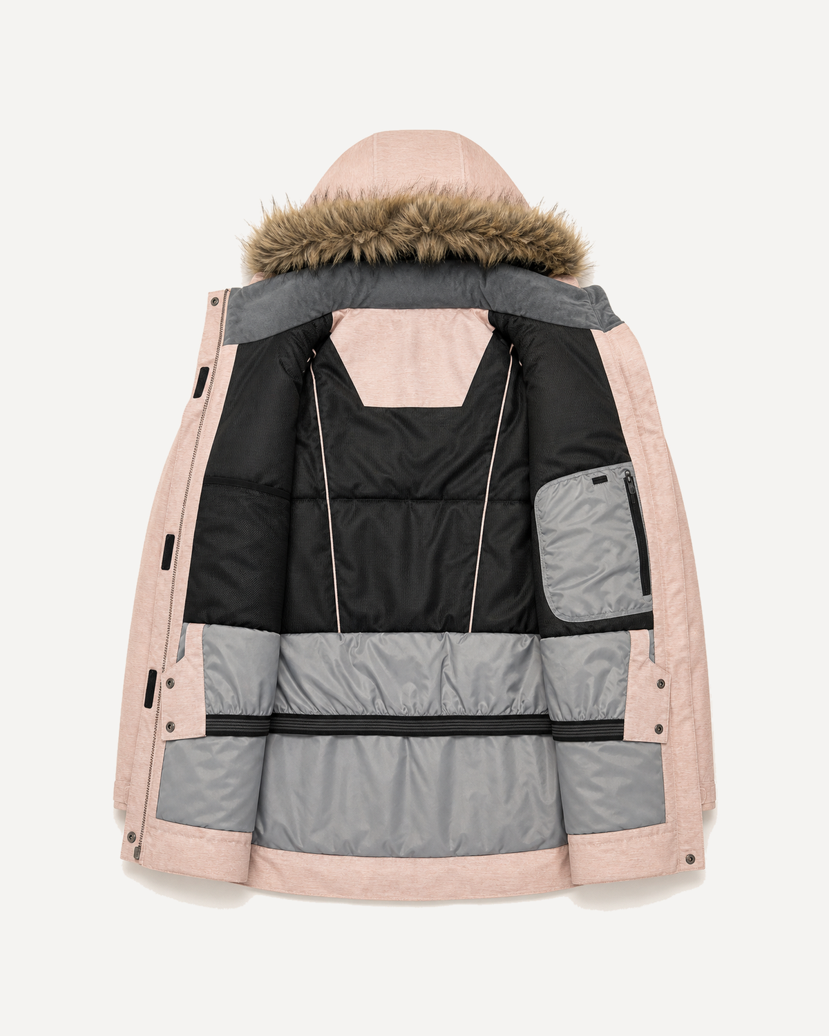 Pink Blush The Sugar Coat II plus size insulated snow jacket, sizes 1X to 6X, interior lining