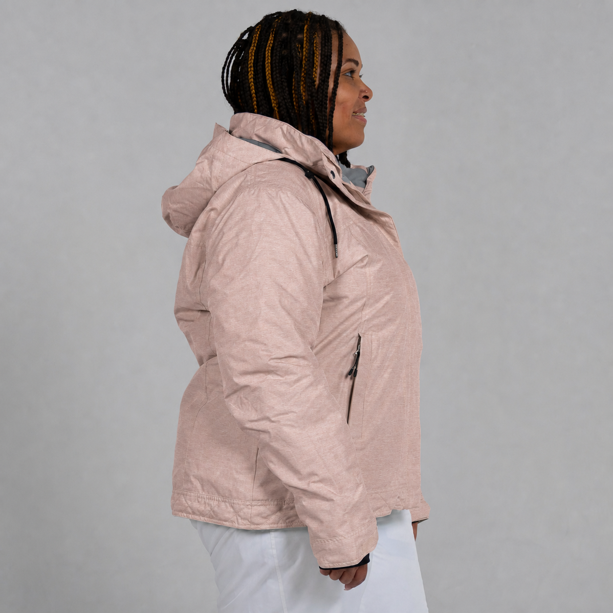 Pink The Sugar Coat II plus size insulated snow jacket, sizes 1X to 6X, side
