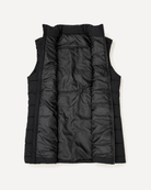 Black Tempo II women's plus size insulated vest, flat lay, interior