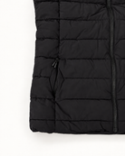 Black Tempo II women's plus size insulated vest, flat lay, pocket