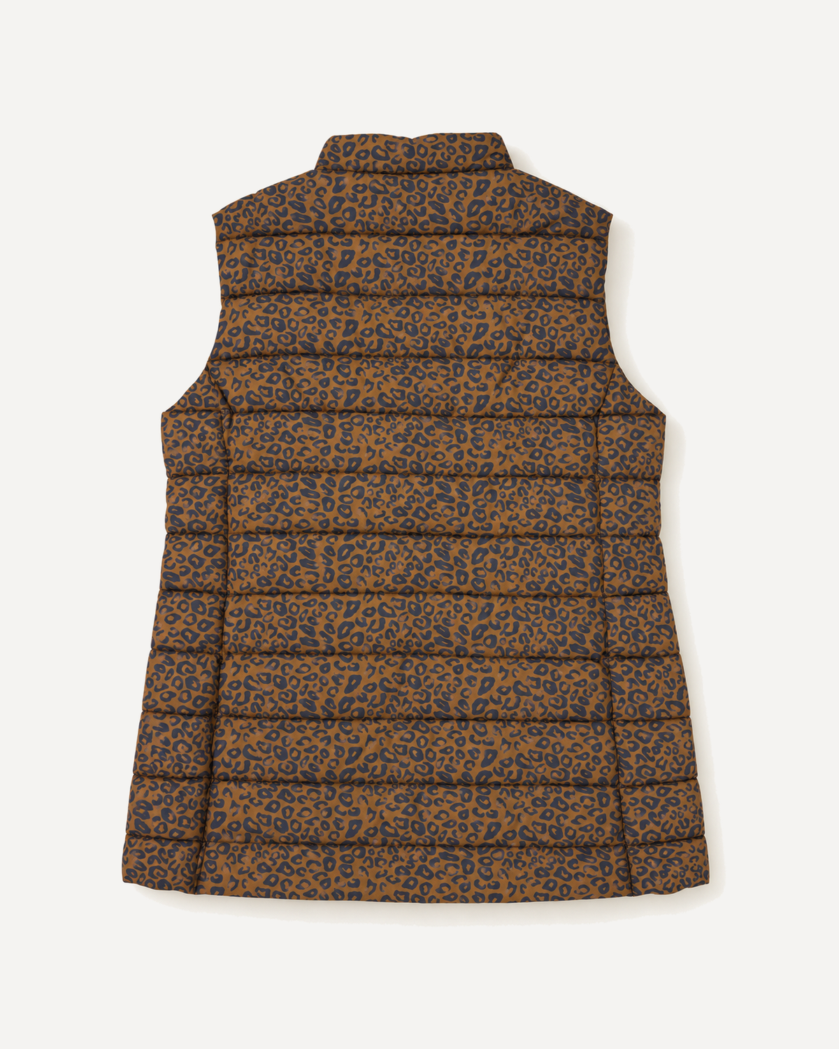 Leopard Tempo II women's plus size insulated vest, flat lay, back