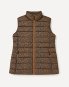 Leopard Tempo II women's plus size insulated vest, flat lay, front