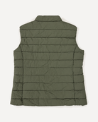 Scout Green Tempo II women's plus size insulated vest, flat lay, back