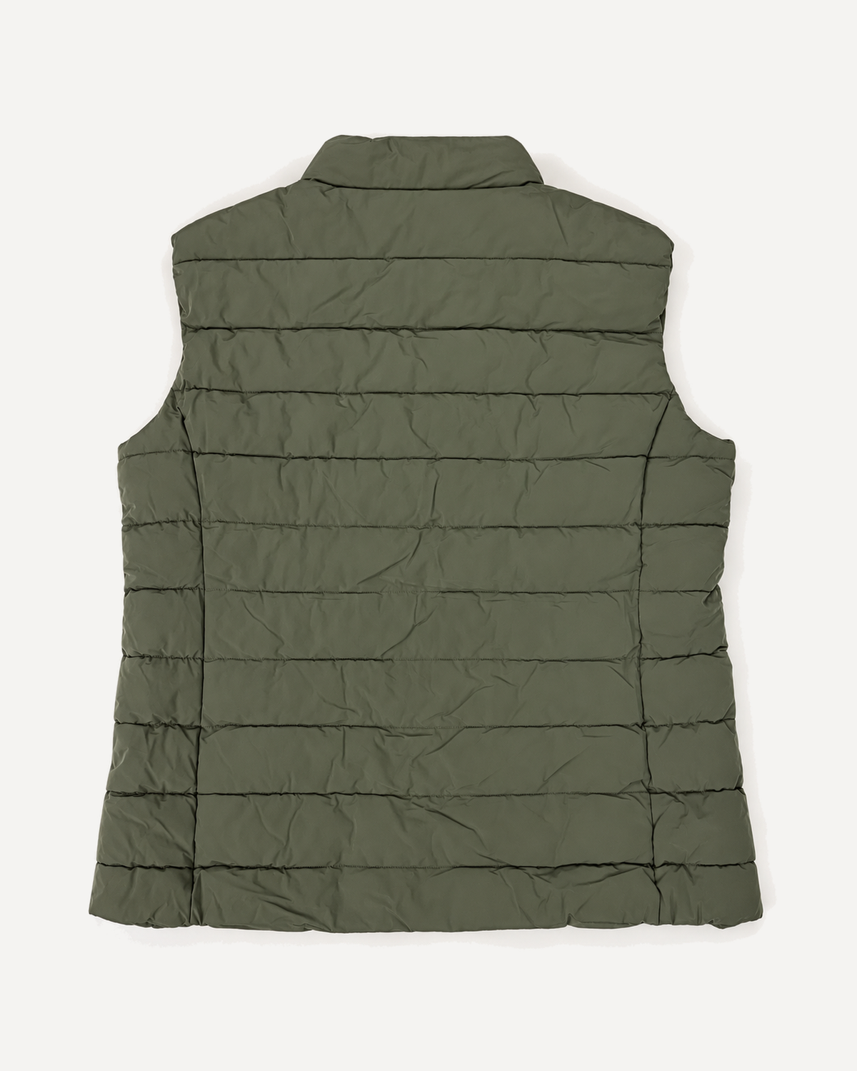 Scout Green Tempo II women's plus size insulated vest, flat lay, back