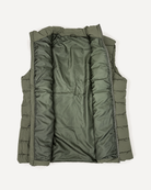 Scout Green Tempo II women's plus size insulated vest, flat lay, interior