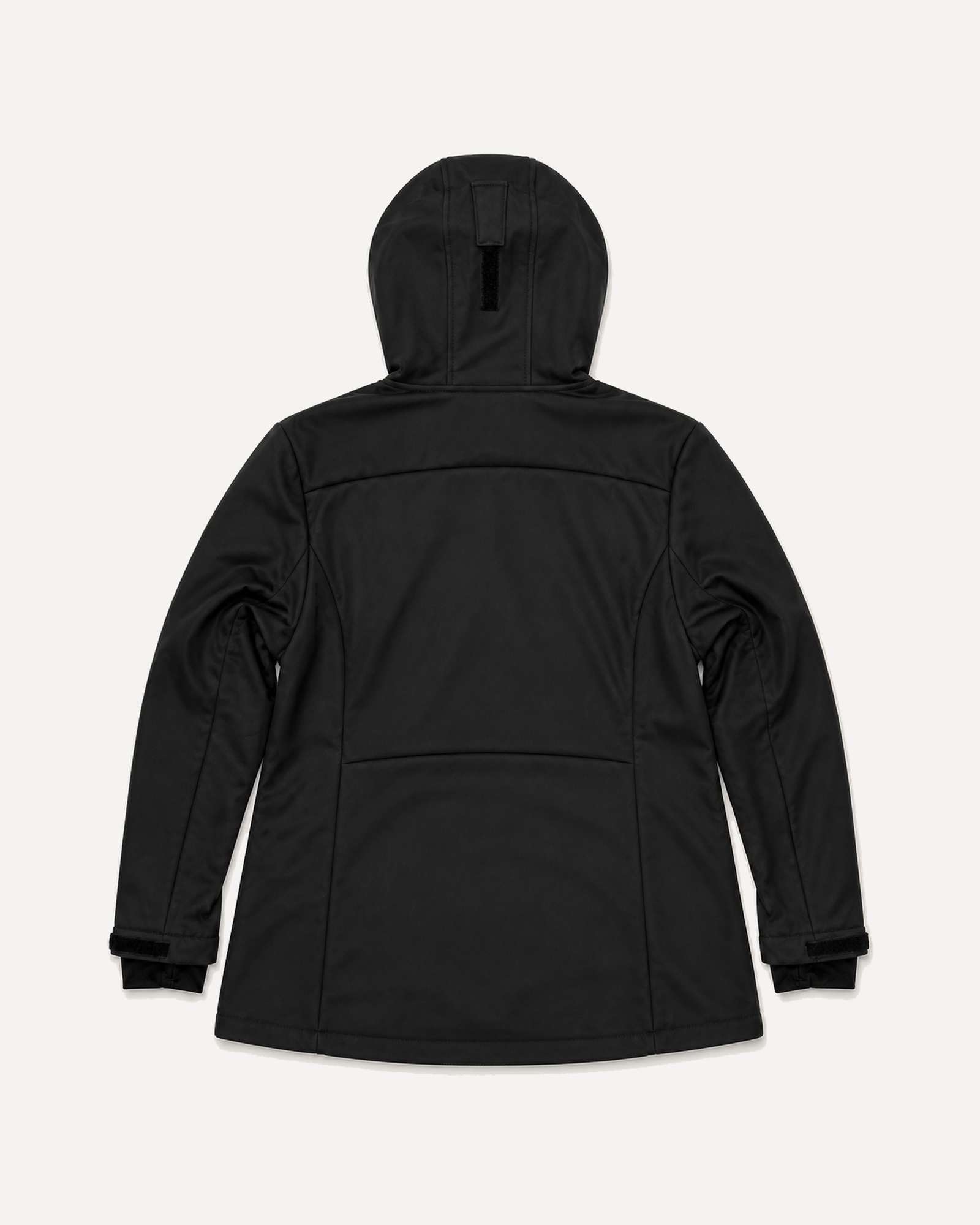 Black The Venus plus size hooded soft shell jacket, sizes 1X to 6X, back