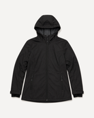 Black The Venus plus size hooded soft shell jacket, sizes 1X to 6X, front