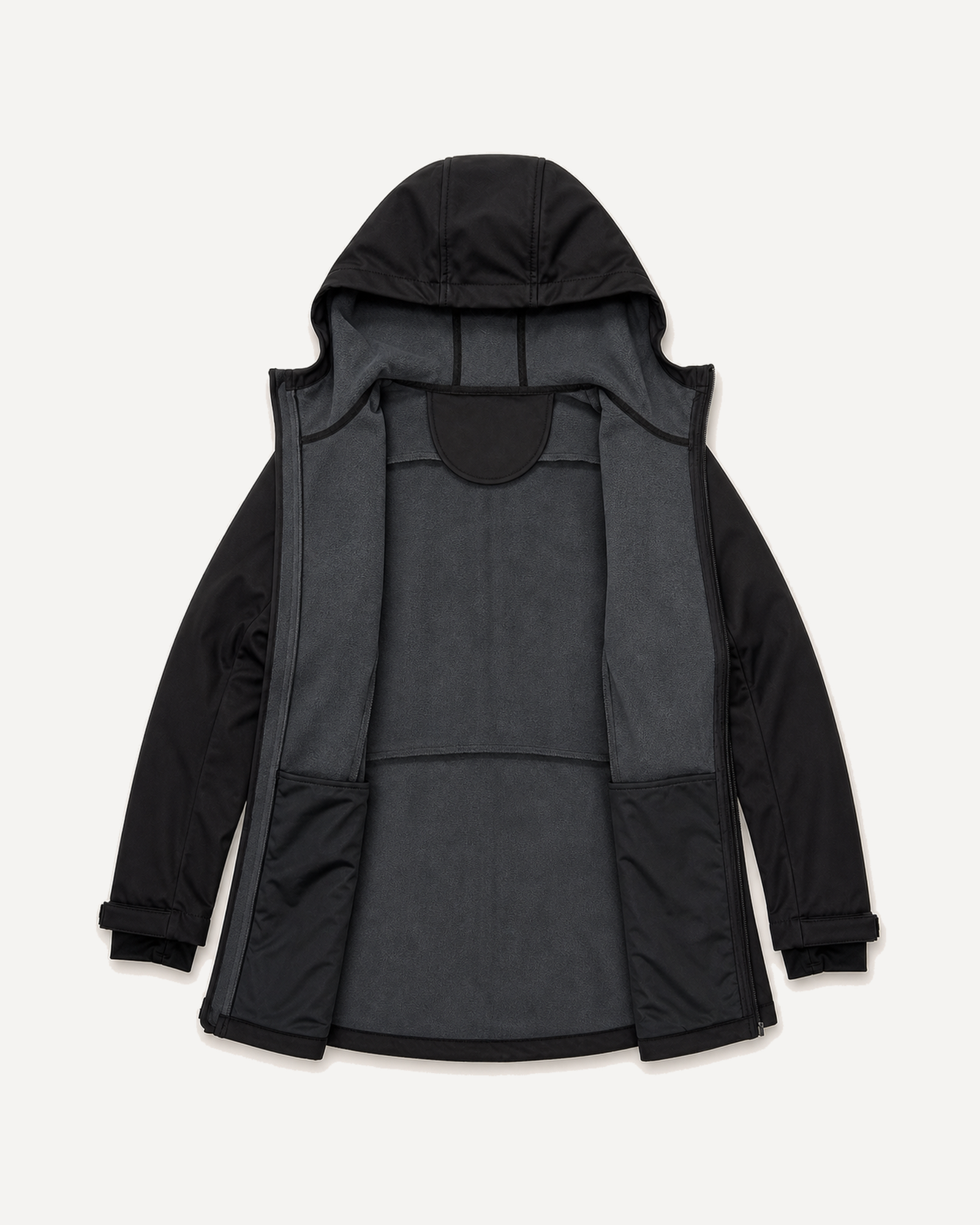 Black The Venus plus size hooded soft shell jacket, sizes 1X to 6X, interior