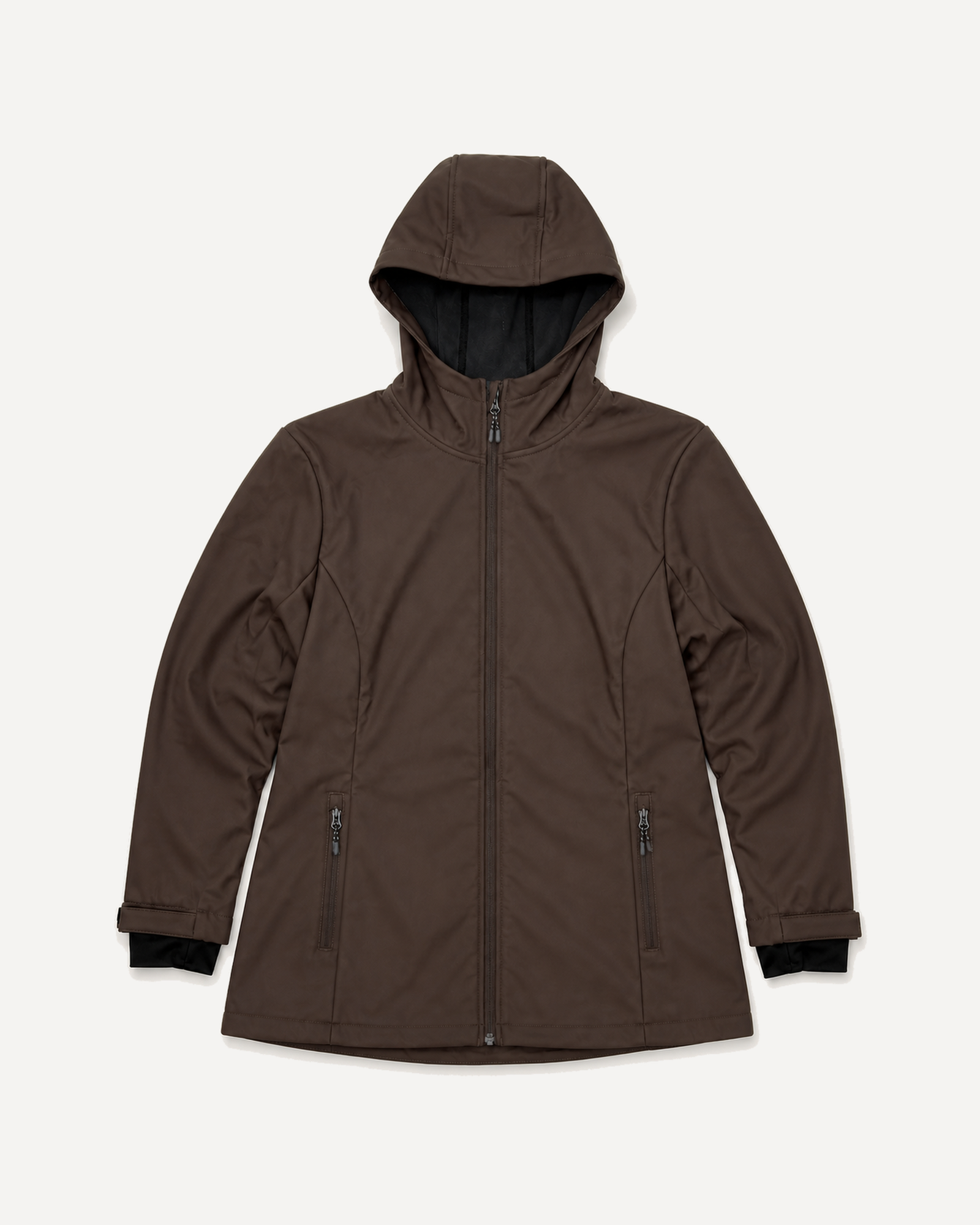 Chocolate The Venus plus size hooded soft shell jacket, sizes 1X to 6X, front