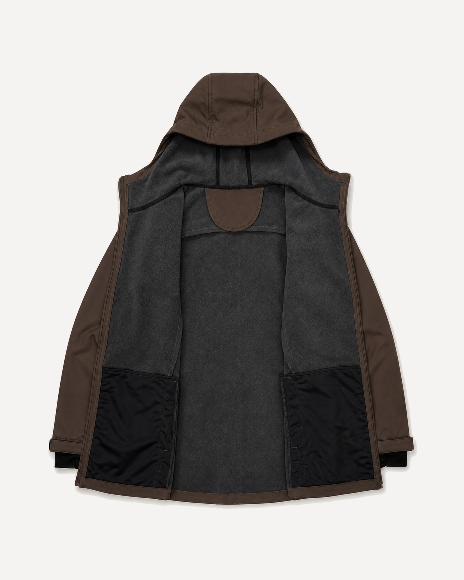 Chocolate The Venus plus size hooded soft shell jacket, sizes 1X to 6X, interior