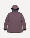 Eggplant The Venus plus size hooded soft shell jacket, sizes 1X to 6X, front