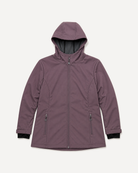 Eggplant The Venus plus size hooded soft shell jacket, sizes 1X to 6X, front