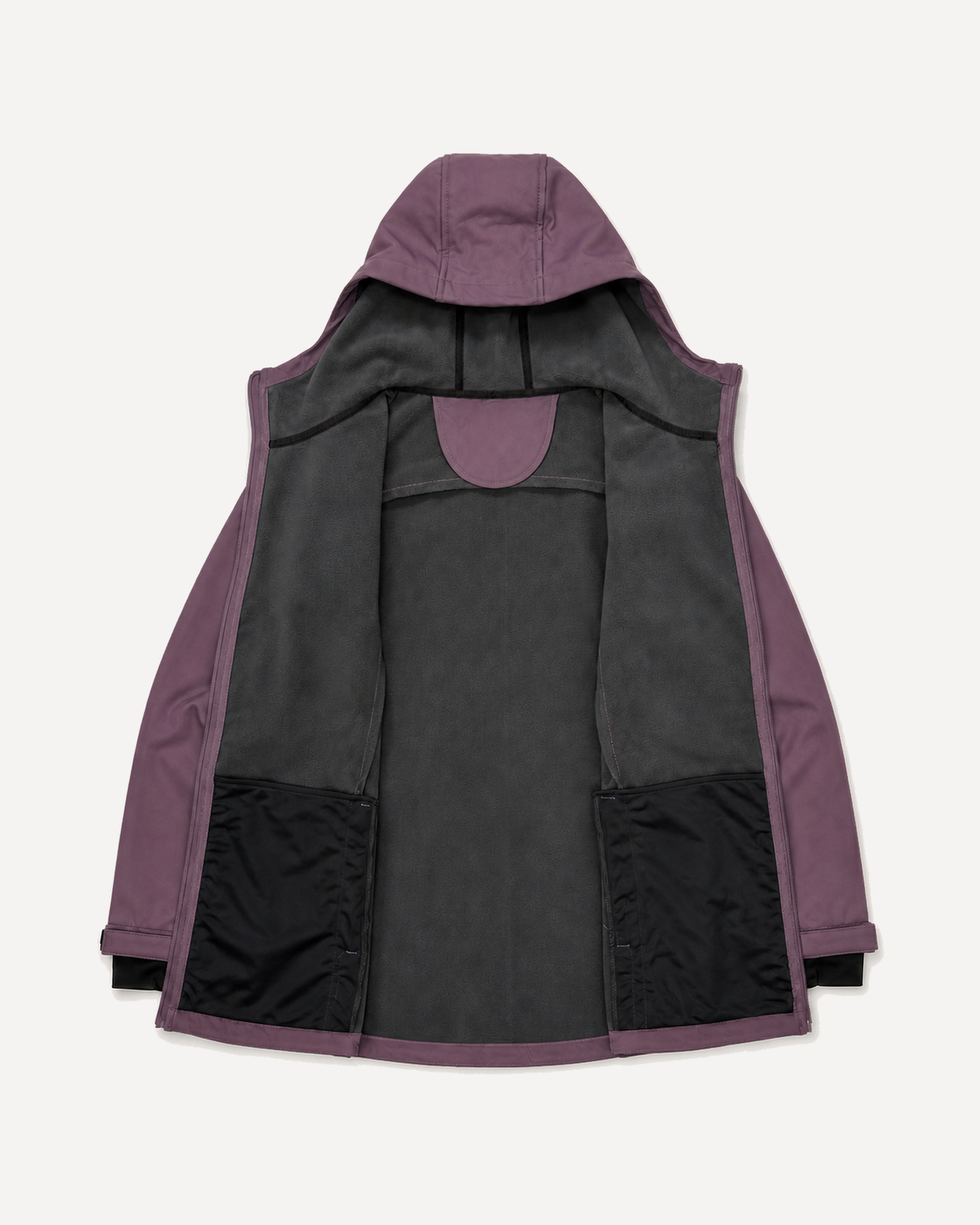 Eggplant The Venus plus size hooded soft shell jacket, sizes 1X to 6X, interior
