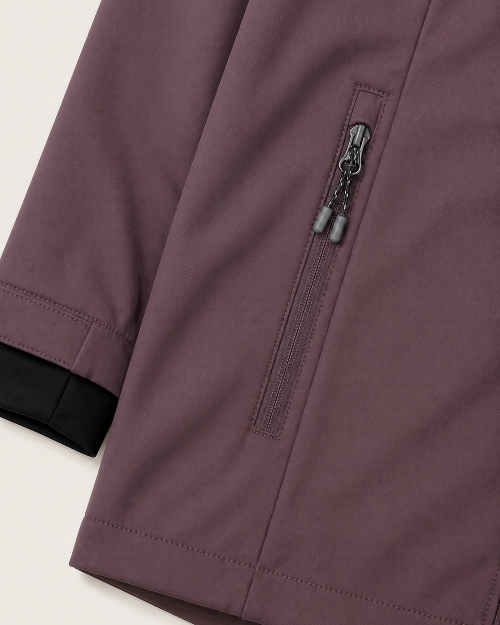 Eggplant The Venus plus size hooded soft shell jacket, sizes 1X to 6X, pocket